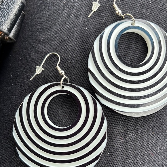 Affordable Fashion Finds Monochrome Striped Earrings - Picture 1 of 3